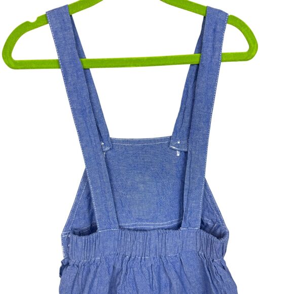 Artigianato Ricami Unisex Faux denim embroidered shorts overalls Size 2 - Picture 11 of 14